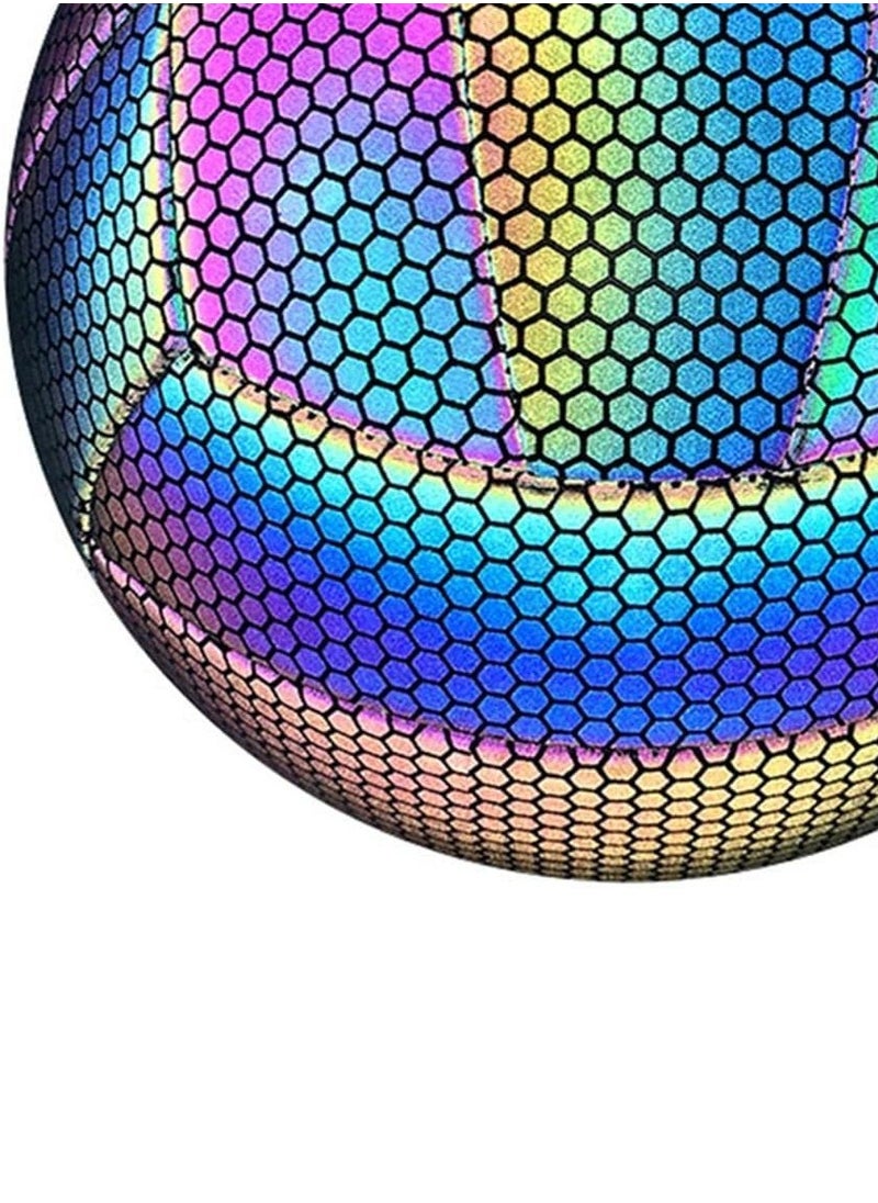 Generic Reflective volleyball size 5, reflective luminous leather volleyball - gift for children, men and women indoor outdoor night volleyball  - Image 2