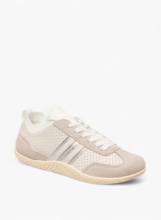 ميسي Women Panelled Lace-Up Sneakers with Pull Tab