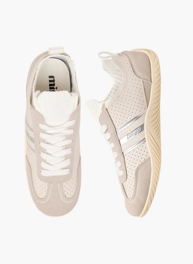 ميسي Women Panelled Lace-Up Sneakers with Pull Tab