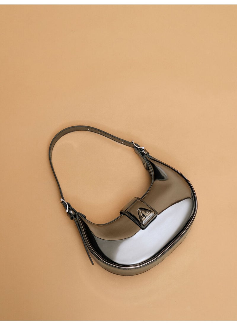 Charles & Keith CHARLES & KEITH Casual Crossbody Bag Trice Metallic Accent Belted Shoulder Bag - Pewter  - Image 2