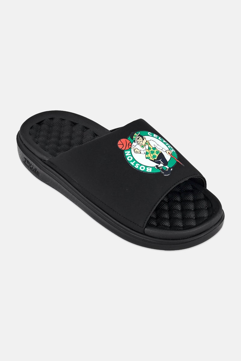 ISlide Men Boston Celtics Primary Logo Slip On Slides, Black - Image 1