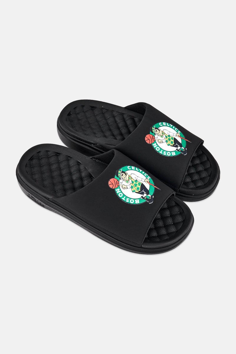ISlide Men Boston Celtics Primary Logo Slip On Slides, Black - Image 2