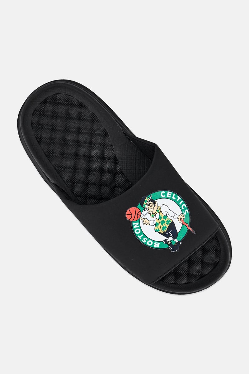 ISlide Men Boston Celtics Primary Logo Slip On Slides, Black - Image 4