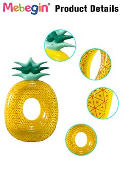 MEBEGIN Pineapple Shape Swimming Rings, Unique Inflatable Pool Float, Sturdy Durable Swimming Ring, Fun Water Toys, Suitable for Summer Pools, Beaches, Parties and Water Sports, 177*108cm  - Image 5