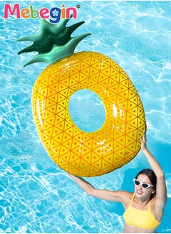 MEBEGIN Pineapple Shape Swimming Rings, Unique Inflatable Pool Float, Sturdy Durable Swimming Ring, Fun Water Toys, Suitable for Summer Pools, Beaches, Parties and Water Sports, 177*108cm  - Image 1