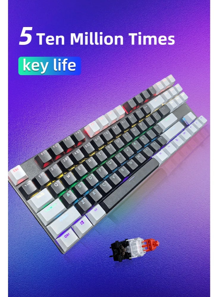 87 Keys Red Switch Mechanical Gaming Keyboard, Hot-Swappable, 16.8 Million Colors Backlit, 60% Mini , Removable Usb Wired, 525g Weight, All Keys Without Conflict Silent Rgb Color Suitable For Pc/Ps4/Xbox Gamers Mac - Image 3