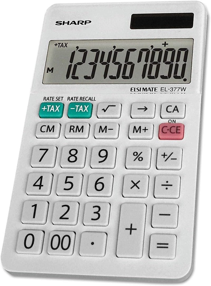 SHARP EL-377WB Business Calculator, White 2.75 - Image 2