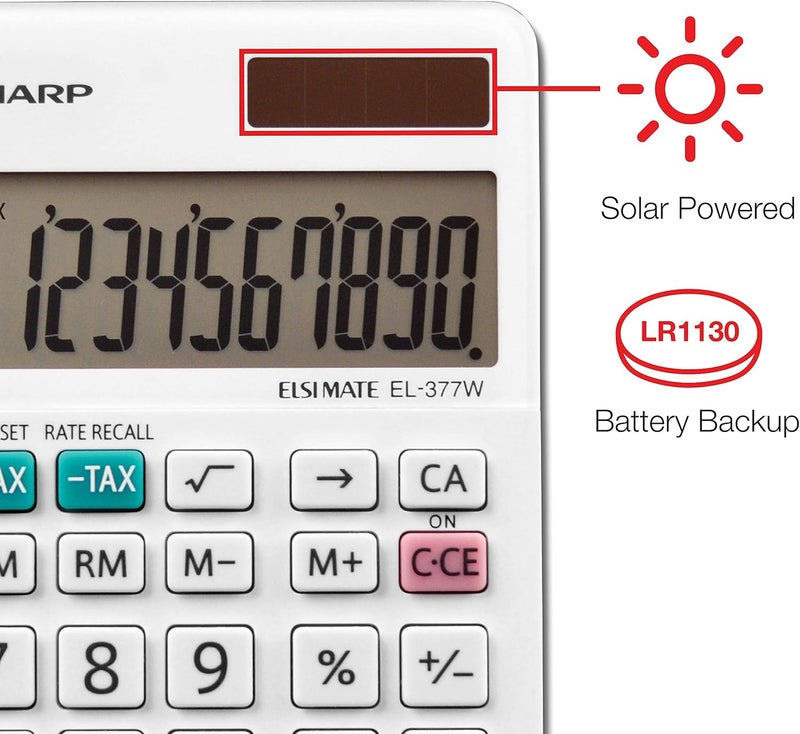 SHARP EL-377WB Business Calculator, White 2.75 - Image 4