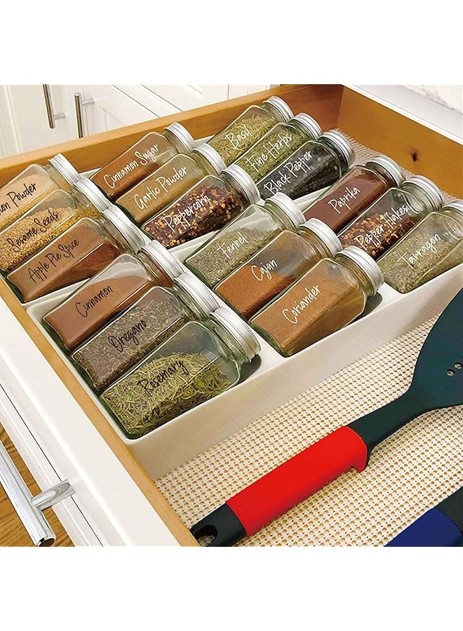 إيروريكس مجموعة ملصقات شفافة لعلب التوابل مكونة من 276 قطعة مقاومة للماء والزيت مطبوعة مسبقًا بحروف بيضاء وسوداء على ملصقات شفافة ملصقات مطبوعة مسبقًا لتنظيم رفوف التوابل وعلب التخزين - Image 4