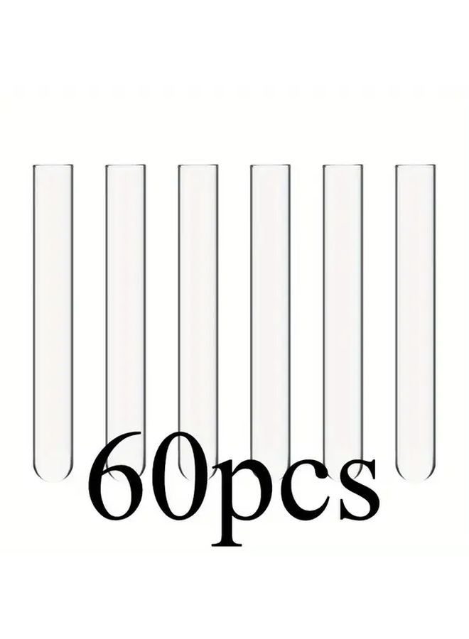 60pcs Clear Round Bottom Test Tubes Heavy Duty Acrylic Lab Tubes for Scientific Experiments - Image 1