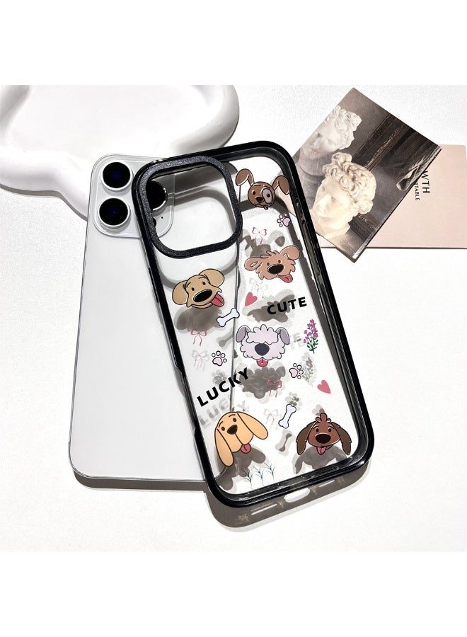 NIBEMINENT Lucky Cute Puppy Protective TPU Case Cover For iPhone 14 Pro Clear - Image 2