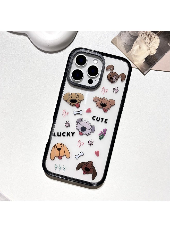 NIBEMINENT Lucky Cute Puppy Protective TPU Case Cover For iPhone 14 Pro Clear - Image 1