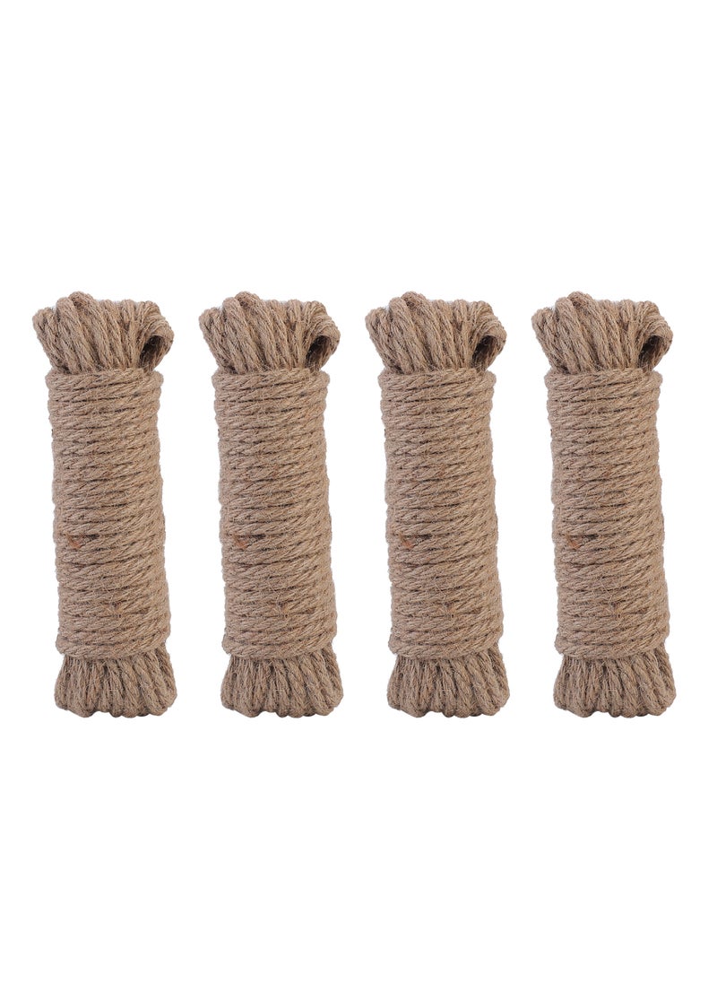 LAWAZIM Rope Set of 4 - 4mmx10m - Braided Polyester, Durable, Lightweight, UV Resistant, Tear-Proof, Anti-Corrosion, Flexible Rope for Camping, Boating, Gardening, DIY Crafts, Luggage, Clothesline  - Image 1