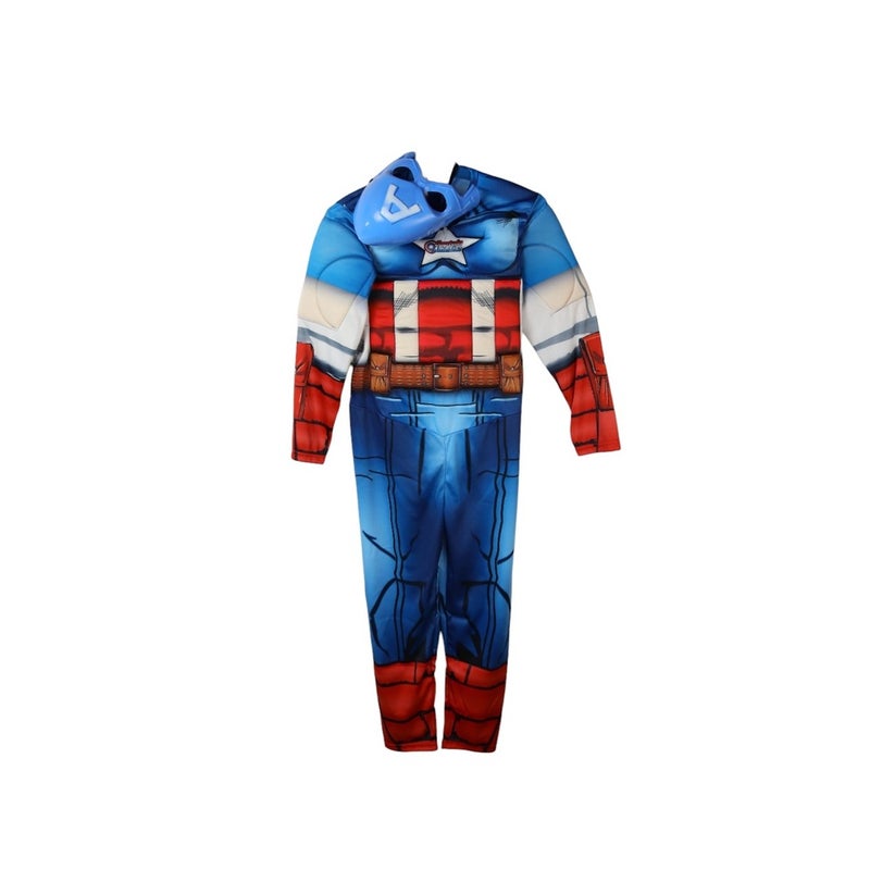 ملابس كابتن امريكا مع قناع و درع مقاس L من 8-9 سنين - L - Image 1