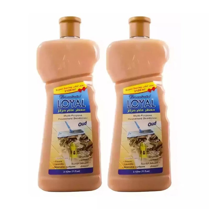 Loyal Oud Scented Concentrated Multi-Purpose Household Deodorizer- 2X2100ml Super Saving Pack