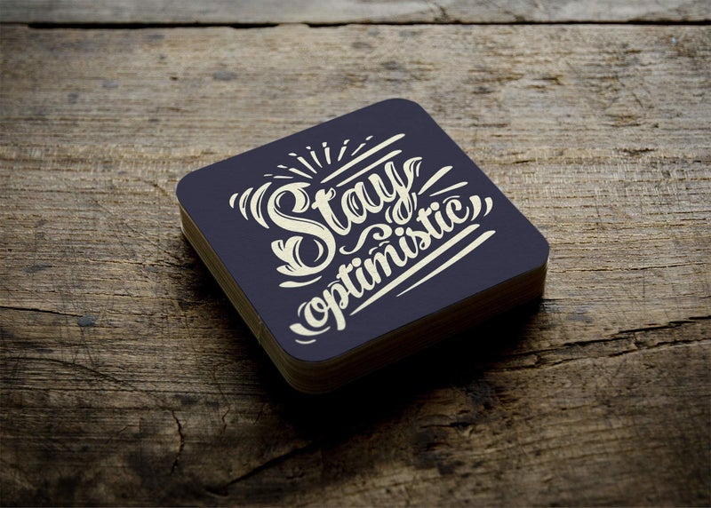 Yey Tea Coaster Set Motivational Quotes Printed, MDF Wood Material Coasters for Home and Kitchen, Office Table, Home Decor (3.5x3.5 inches, Set of 4) - Image 3