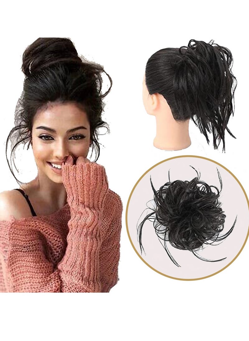 Estelle Messy Cocktail  hair bun, Elastic synthetic Tousled Updo Hair Extensions, Hair  Scrunchies Hairpiece for Women ,Color No 4  - Image 1