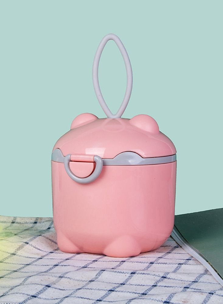 سيوسي موزع مسحوق حليب الأطفال ، حاوية موزع مسحوق حليب الأطفال المحمولة بمقبض وملعقة (وردي) - Image 5