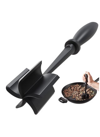 Hamburger Meat Chopper, Premium Heat Resistant Masher for Grinding Beef, Ground Turkey, etc., Nylon Grinder Tool and Meat Fork, Non-stick Mixing Chopper (Black) - pzsku/Z8E4AC10B1143B64601CCZ/45/_/1730971003/840d6a32-ab8e-4925-a4b0-139f5185369a
