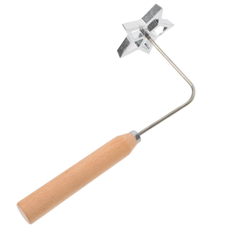 Non Stick Aluminum Alloy Timbale Frying Mold With Hollow Star Shape Wooden Handle - Image 2