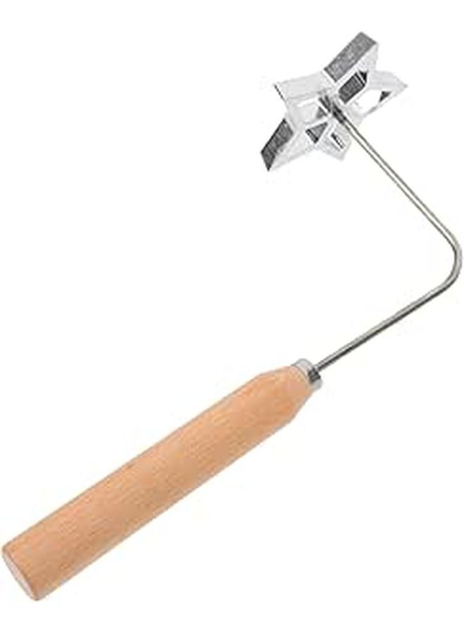Non Stick Aluminum Alloy Timbale Frying Mold With Hollow Star Shape Wooden Handle - Image 1