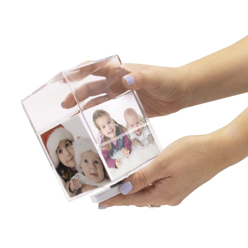 Neil Enterprises, Inc شركة نيل إنتربرايزز مكعب صور دوار بقاعدة فضية، يحمل 5 صور - Image 2