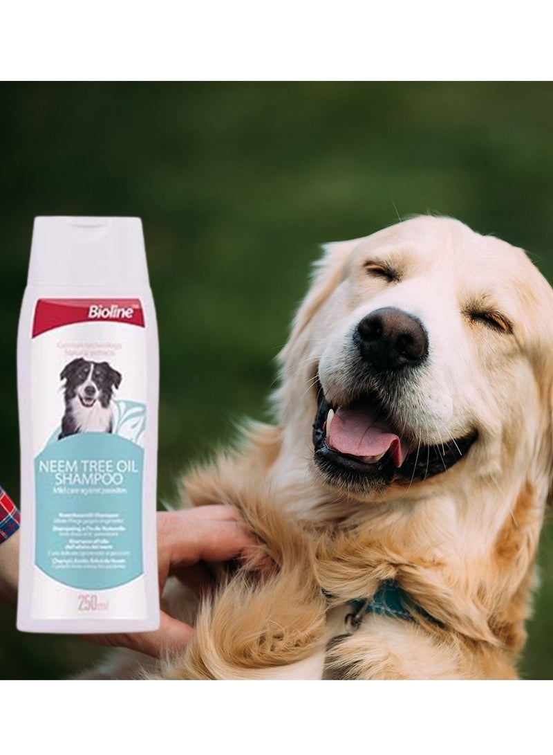 Bioline شامبو زيت شجرة النيم للكلاب - عناية لطيفة ضد البراغيث والقراد والطفيليات في الكلاب 2X250مل - Image 3