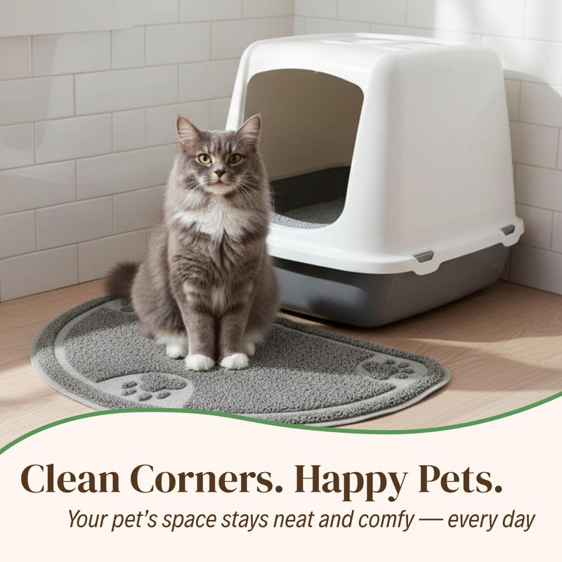 Evelots Cat Litter Mat â€“ Traps Litter & Mess from Box, Absorbent Urine-Proof & Waterproof Floor Protection, Soft on Paws, Non-Slip, Easy Clean, Machine Washable, Unscented, Gray, Small - Image 4
