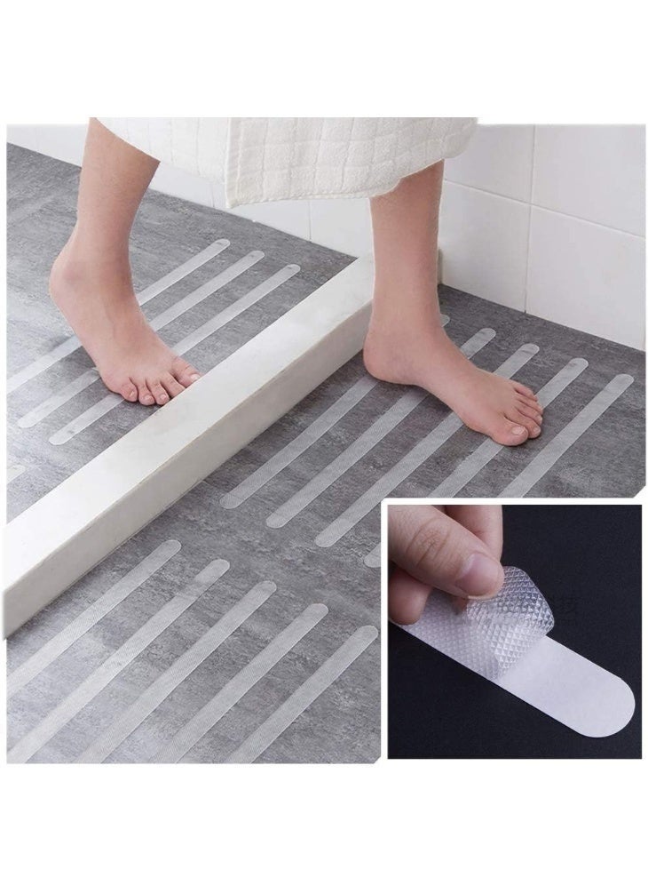 Non Slip Shower Stickers PEVA Bath Treads 10 Pack – Strong Adhesive Anti-Skid Bathtub Strips for Bathroom Floor & Tub – Waterproof Safety Appliques for Kids, Adults & Elderly Use - Image 5