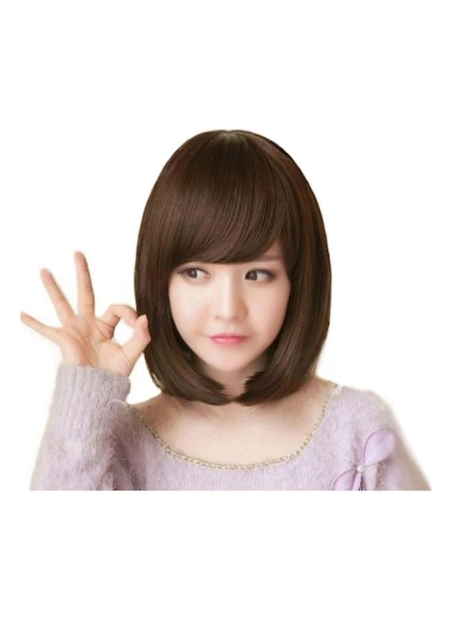 نيبمينينت باروكة شعر مستقيمة قصيرة بني 25سم - Image 2