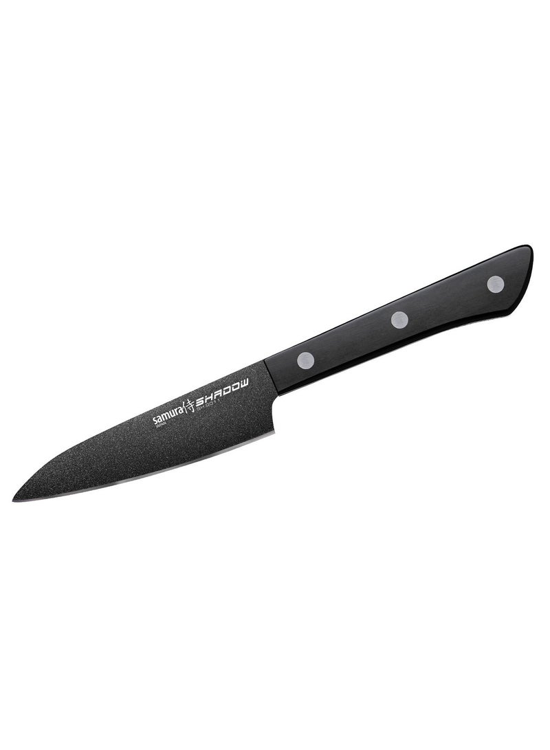 Samura Shadow Paring Knife Black Non-Stick Coating 4.0″ | 58-59 Hardness | AUS-8 Blade | Durable ABS Plastic Handle | Professional Chef Knife | Precision Cutting | Easy Handling | Kitchen Accessory  - Image 1