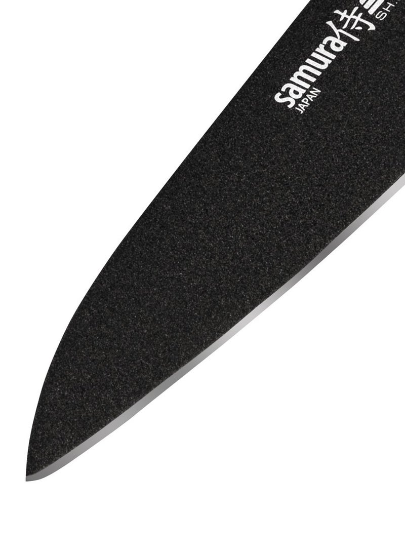 Samura Shadow Paring Knife Black Non-Stick Coating 4.0″ | 58-59 Hardness | AUS-8 Blade | Durable ABS Plastic Handle | Professional Chef Knife | Precision Cutting | Easy Handling | Kitchen Accessory  - Image 4