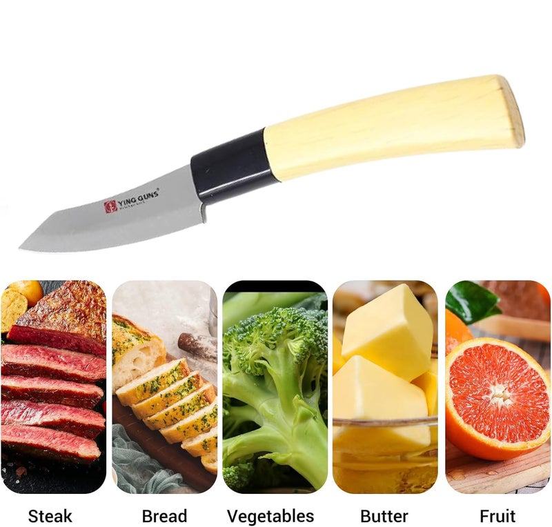 Shruthi YingGuns Steel Knife 3 Inch Blade Clip Point Knife for Piercing Detail Work Slicing Fruits Vegetable Meat Fish More - Image 5