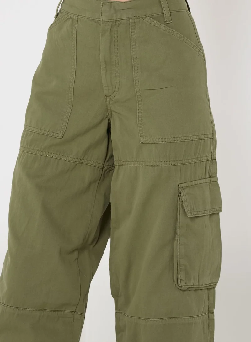 Topshop Tall High Waist Cargo Pants