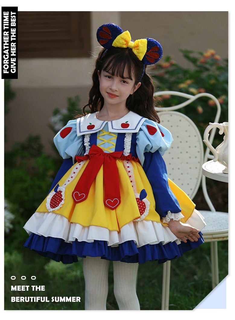 M MIAOYAN Girls' Lolita Princess Skirt Children's Snow White Pengpeng Skirt - Image 1