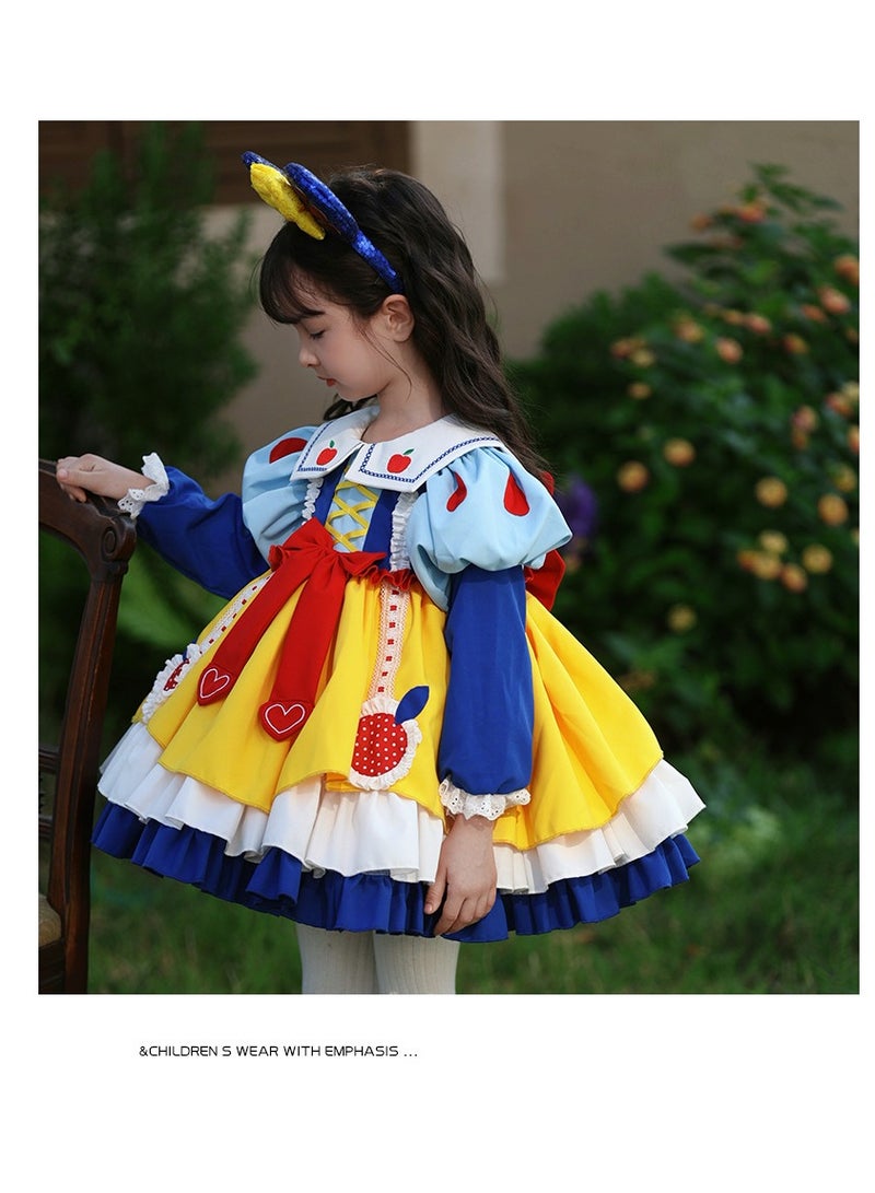 M MIAOYAN Girls' Lolita Princess Skirt Children's Snow White Pengpeng Skirt - Image 3