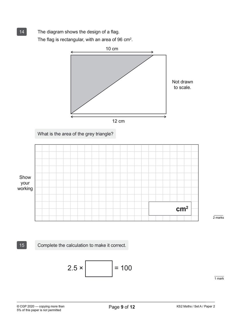 null - KS2 Maths SATS Practice Papers: Pack 5 - for the 2025 tests (with free Online Extras) - Image 1