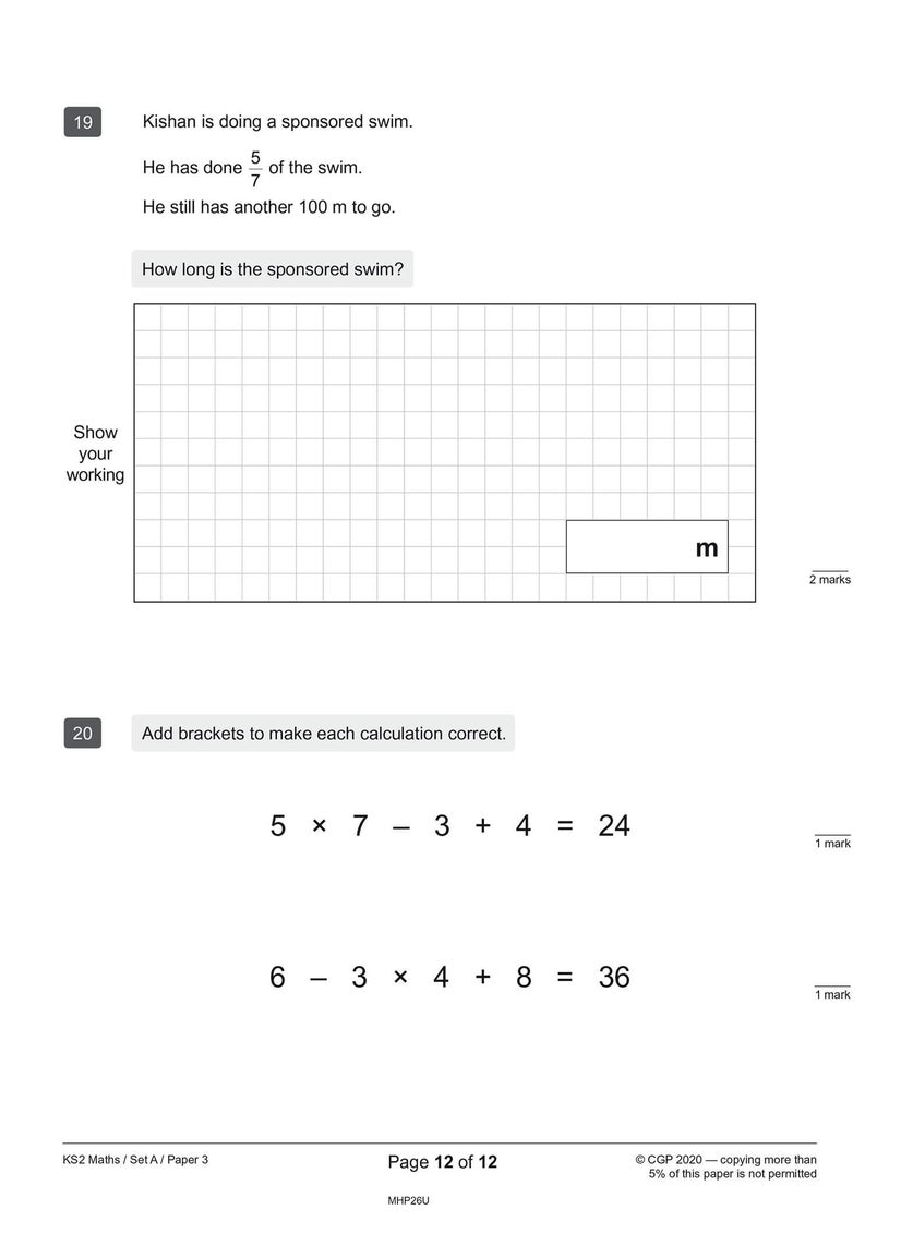 null - KS2 Maths SATS Practice Papers: Pack 5 - for the 2025 tests (with free Online Extras) - Image 1