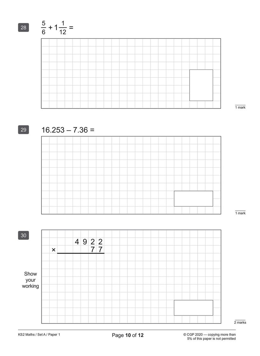 null - KS2 Maths SATS Practice Papers: Pack 5 - for the 2025 tests (with free Online Extras) - Image 1
