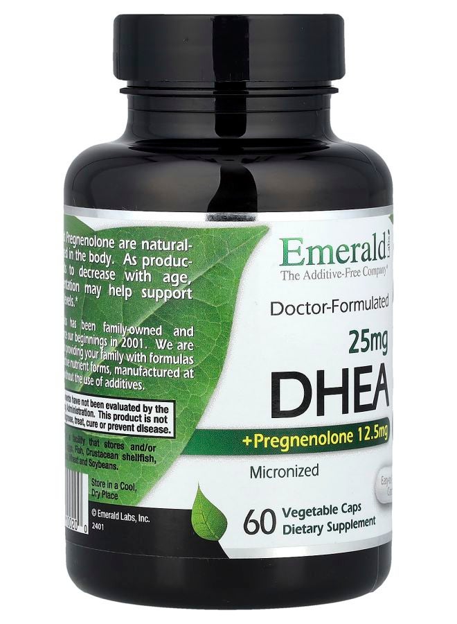 Emerald Laboratories DHEA + Pregnenolone 60 Vegetable Caps - Image 2