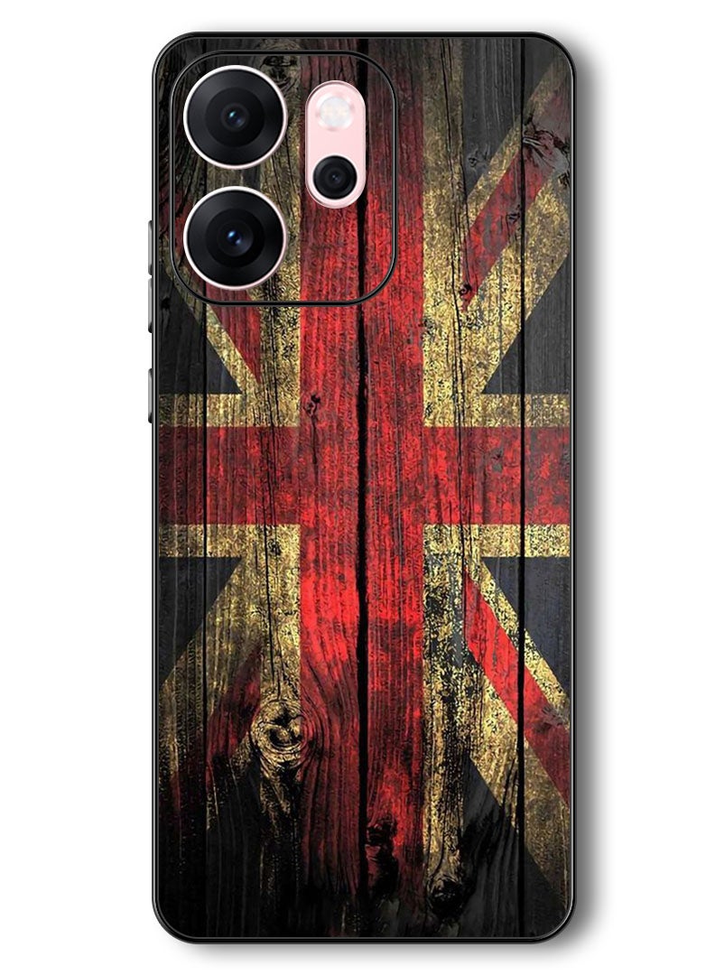 Theodor حافظة متوافقة مع أوبو رينو 14 F 6.57 بوصة حماية مضادة للصدمات غلاف بامبر خشبي عتيق - Image 1