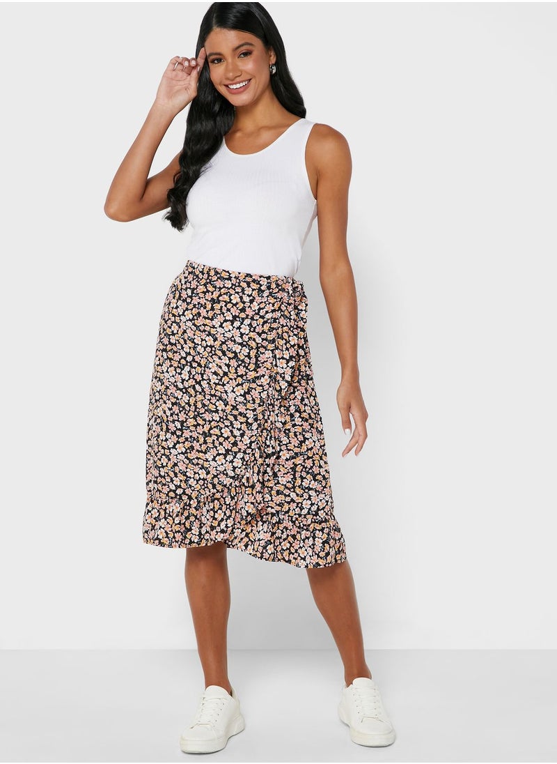 ONLY - Printed Mid Wrap Skirt - Image 1