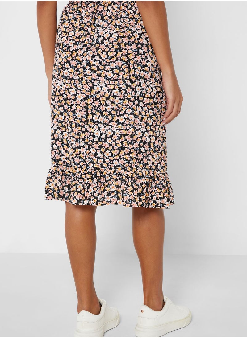 ONLY - Printed Mid Wrap Skirt - Image 1