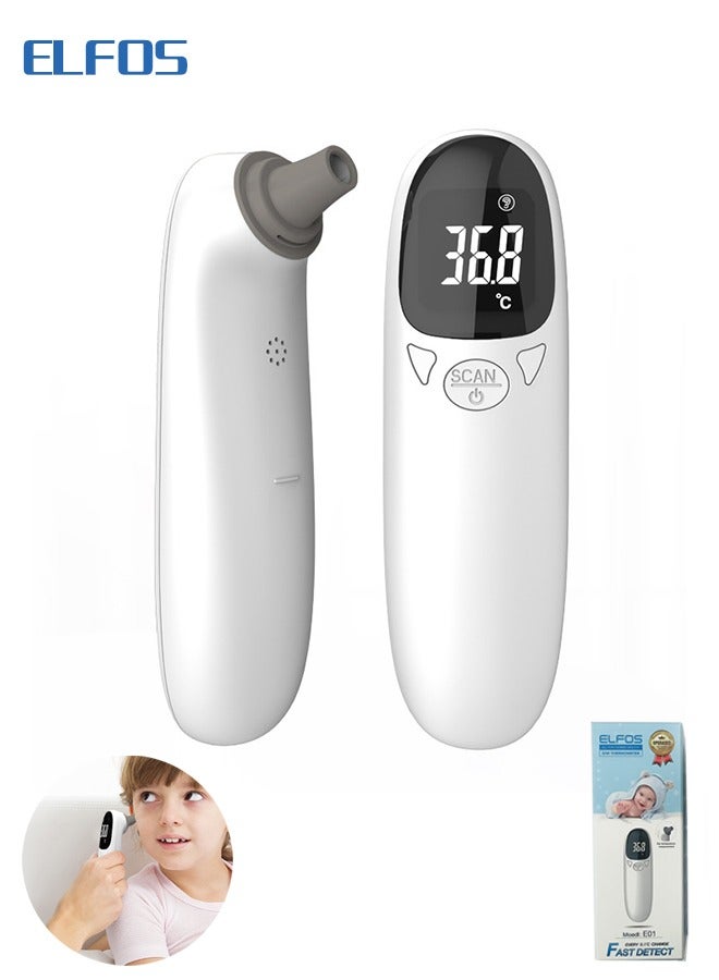 Non Contact Forehead And Ear Digital Infrared Thermometer For Adults And Children With Child Mode, Fever Alarm Function Mute And Memory Functions, Fast And Accurate Measurement - Image 2