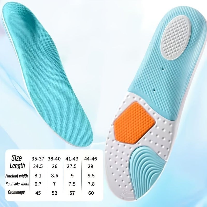 Blue Arch Support Insoles Made of EVA For Cushioning Sports Shoes Enhancing Foot Comfort Breathable And Moisture Wicking Suitable For Prolonged Standing Walking Soft Resilient Lightweight Non Slip XS - Image 2