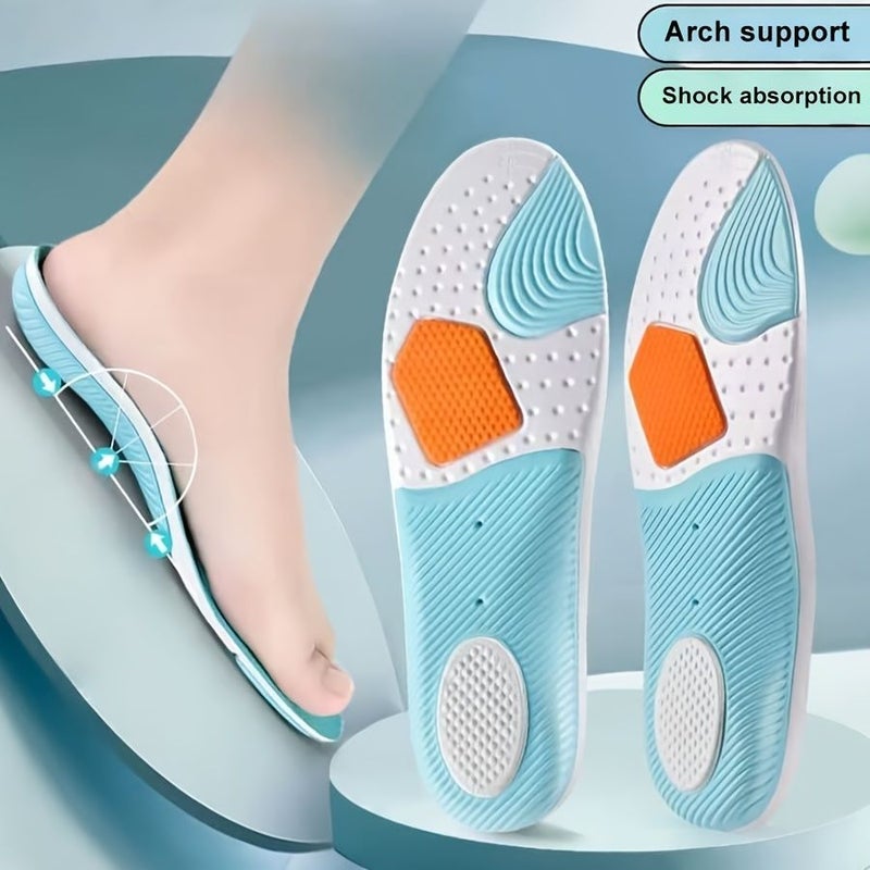 Blue Arch Support Insoles Made of EVA For Cushioning Sports Shoes Enhancing Foot Comfort Breathable And Moisture Wicking Suitable For Prolonged Standing Walking Soft Resilient Lightweight Non Slip XS - Image 1