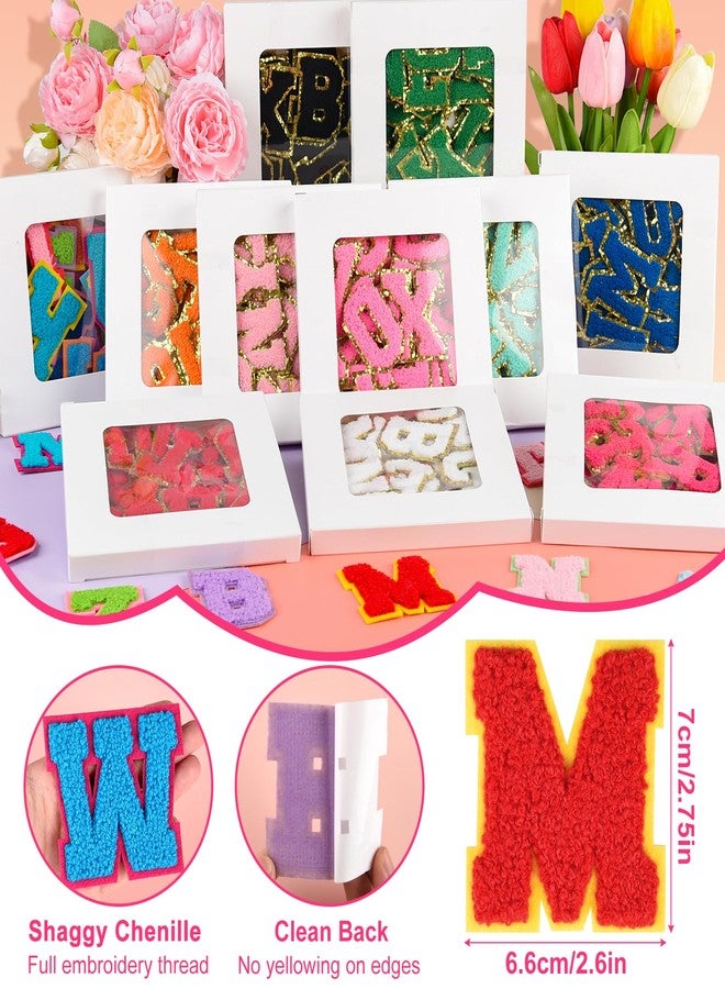 ASTARON 26 Pcs Self Adhesive Letter Patches Chenille Letters Stickers, A-Z Embroidered Applique Patches Alphabet Cloth Patch for Clothes, Bags, Hat, Phone Case, DIY Accessories (Mixed Colours) - Image 2