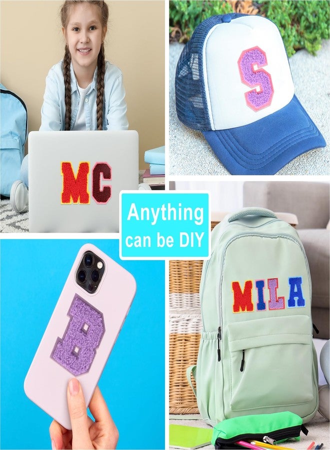 ASTARON 26 Pcs Self Adhesive Letter Patches Chenille Letters Stickers, A-Z Embroidered Applique Patches Alphabet Cloth Patch for Clothes, Bags, Hat, Phone Case, DIY Accessories (Mixed Colours) - Image 4