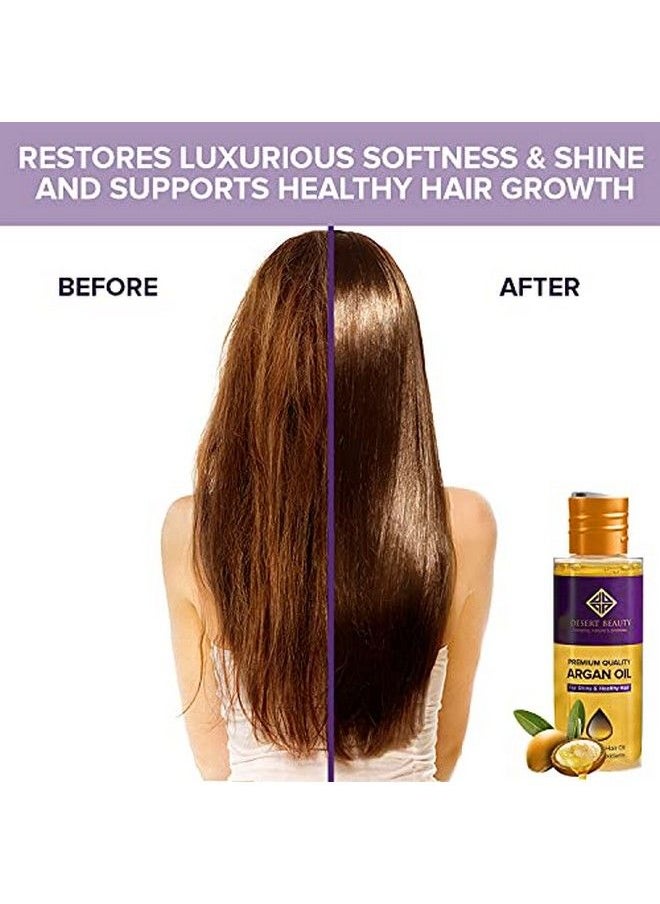 Desert Beauty - زيت الأرغان الفاخر لعلاج زيت الشعر للشعر الجاف التالف، زيت نمو الشعر (120 مل/4 أونصة) تركيبة زيت مغربي للترطيب ومنع تساقط الشعر - Image 1