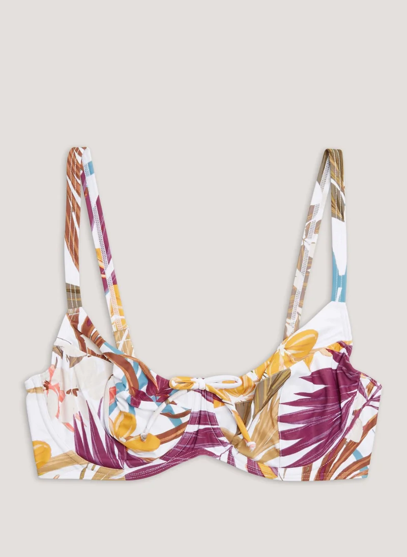 Matalan Multicoloured Leaf Print Bikini Top